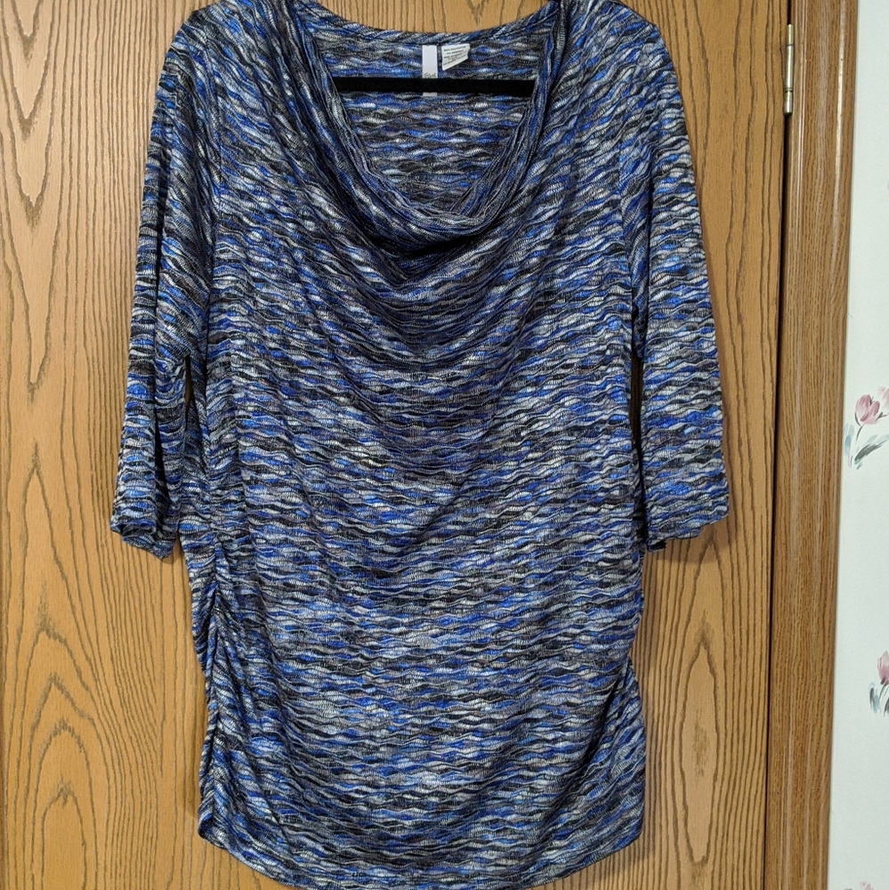 Sami & Jo Plus Size Top Cowl Neck Ruched Sides